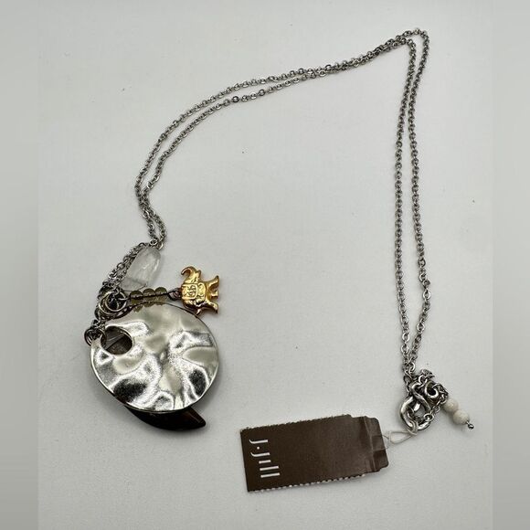 STILL WITH TAG! J.Jill 30" silver toned necklace with charms as pendants! - Picture 1 of 14